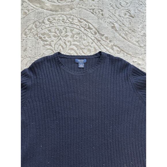 Vintage Brooks Brothers Sport Sweater Men's M 100% Lambswool Navy Ribbed - Picture 4 of 6
